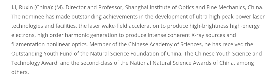 TWASnews's tweet photo. Congratulations to newly elected #TWASFellow #LiRuxin of #China, with the Shanghai Institute of Optics and Fine Mechanics! He will be a #Fellow in #TWAS #Physics section, starting in #January 2022.
https://t.co/cu5b4HoiHz
#TWASGeneralConference https://t.co/xW3mUMBrkA
