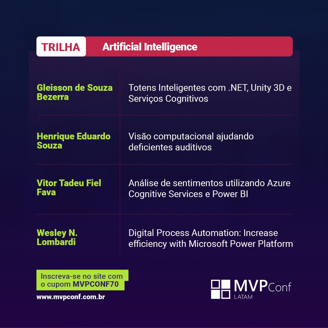 Nossa trilha de palestras está ON 💥

Confira tudo que te espera na trilha de AI! Muito networking, muita experiência e muita solidariedade com nossas instituições parceiras 😃

#MVPConf2021 #MVPBuzz #FASAmazonia #EuCuidoDaAmazonia