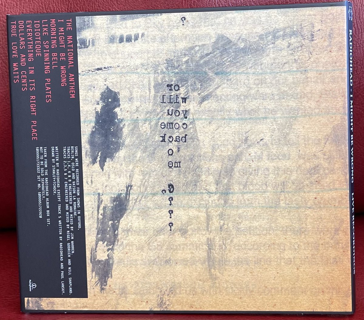 oscar_cruz03's tweet photo. Recordando el aniversario del lanzamiento del disco I Might Be Wrong: Live Recordings de Radiohead el 12/11/2001.

Que por cierto contiene material de Kid A y Amnesiac.

Entre mis favoritas de este en vivo:

Idioteque
True Love Waits
Everything In It’s Right Place https://t.co/Q4e4Ez7EUd