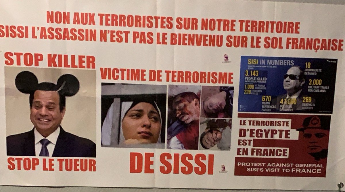 moebeih's tweet photo. @Le_Figaro @FRANCE24 @VogueFrance @lemondefr @libe stop hosting and accepting a dictator and a killer on your grounds…. You claim freedom and human rights and apparently you just talk #SisiMustGo https://t.co/F41twIiXCV