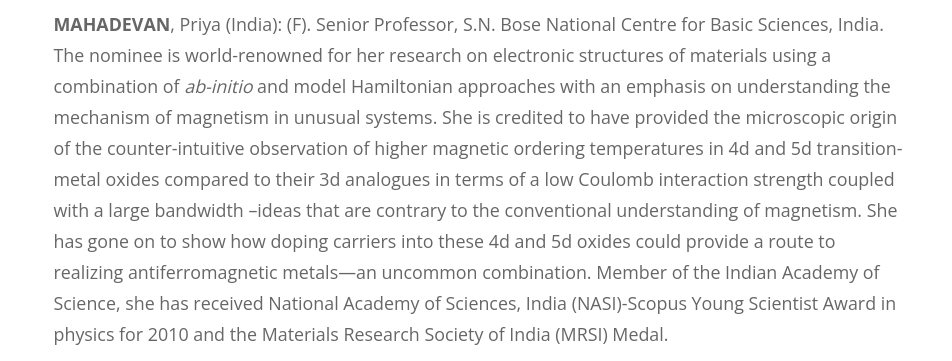 TWASnews's tweet photo. Congratulations to newly elected #TWASFellow @PriyaMahadevan of #India, with @snbkol! She will be a #Fellow in #TWAS #Physics section, starting in #January 2022.
https://t.co/cu5b4H6HQ1
#TWASGeneralConference https://t.co/HJj74IMUnF
