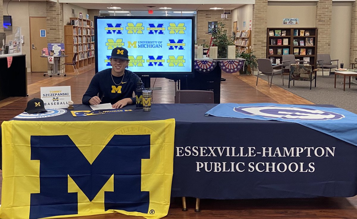 EHSchools's tweet photo. Congratulations to Tommy Szczepanski for signing with University of Michigan for Baseball!  We are so proud of you! https://t.co/RirbTPpX3q