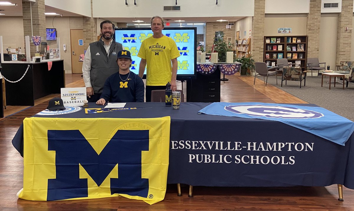 EHSchools's tweet photo. Congratulations to Tommy Szczepanski for signing with University of Michigan for Baseball!  We are so proud of you! https://t.co/RirbTPpX3q
