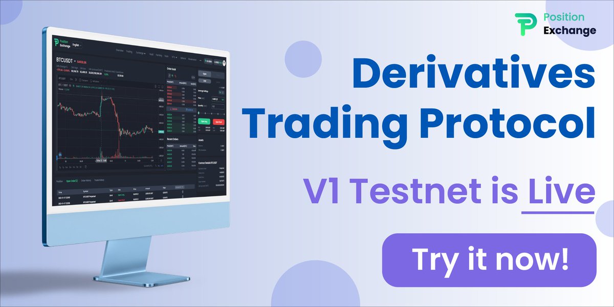PositionEx's tweet photo. The Derivatives Trading Protocol V1 is now available for Community testing! 🔥🚀

https://t.co/5ytduetn5X 

Details: https://t.co/RSwXumPhD3
How to access: https://t.co/4WSb9E6Pgf

Happy testing! 💯

#POSI #PositionExchange #BinanceSmartChain https://t.co/pwJ8NYUnxd