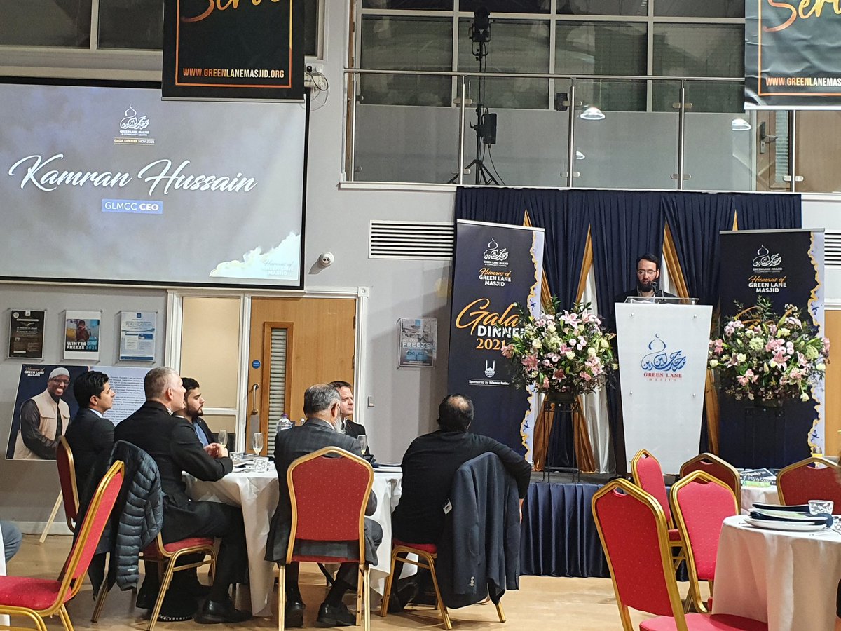 GreenLaneMasjid's tweet photo. Introduction from our CEO Kamran Hussain... 

#GLMdinner2021 #GLMgaladinner2021
#CEOspeech #chiefexec https://t.co/HuPhNXfoUR