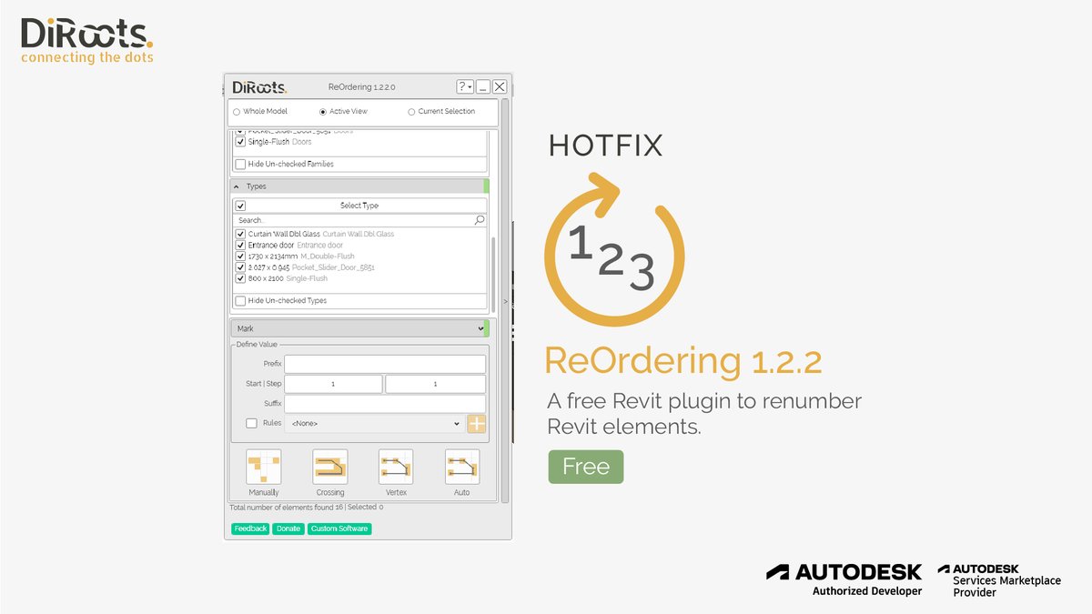 DiRoots17's tweet photo. 📢 #ReOrdering New Update |A free #Autodesk #Revit plugin to renumber Revit elements/instance parameters by using a prefix, a suffix, and a multiplier. You can do it randomly, one by one, or using a Detail Line
👇 Download
https://t.co/5IldfAurA1
#DiRoots #BIM #AEC https://t.co/7sBKNDhWnQ