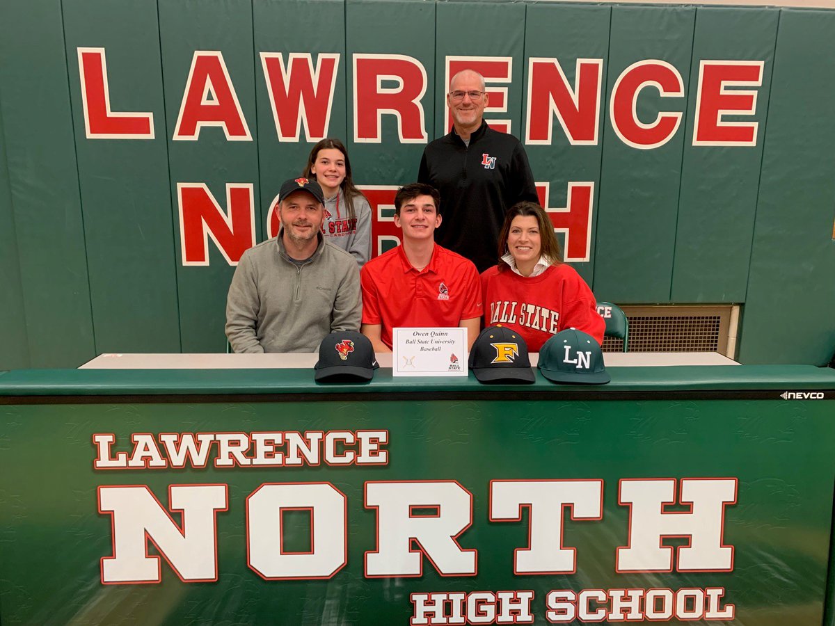weRtheWildcats's tweet photo. Congratulations to our seniors on their college commitments today!  A special group! @BallStateBB @HanoverBase @AURavensBSB https://t.co/cGw1cTchvX