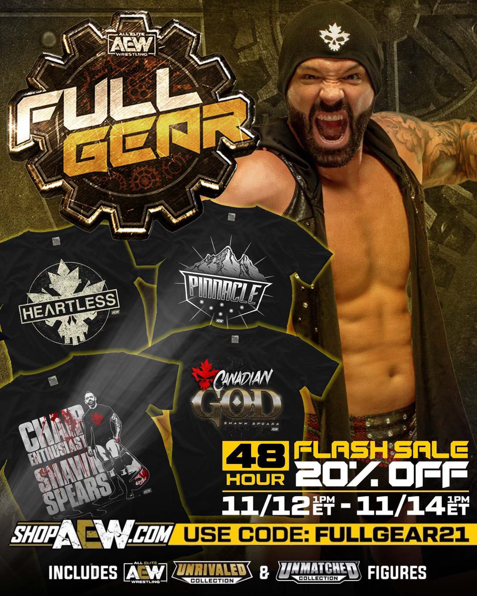 ShawnSpears's tweet photo. Sale time people! 

#TheChairman 

https://t.co/o6FpiLY2M8 #FullGear #AEW https://t.co/ete5w4AIVB