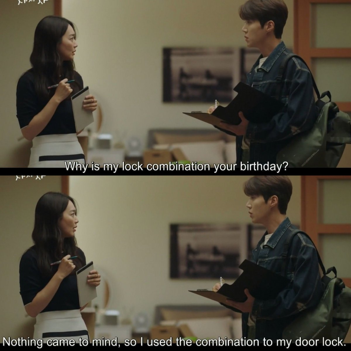 doseofseonshine's tweet photo. ๐ It just occurred to me that perhaps Dusik was referring here to his door lock from when he was still living in Seoul. Which would explain his seeming nonchalance at Hyejin knowing the code and him not having a combination lock at all.
#HometownChaChaChaEp2 #HomchaRewatchEp2 https://t.co/YKCrntfOJX