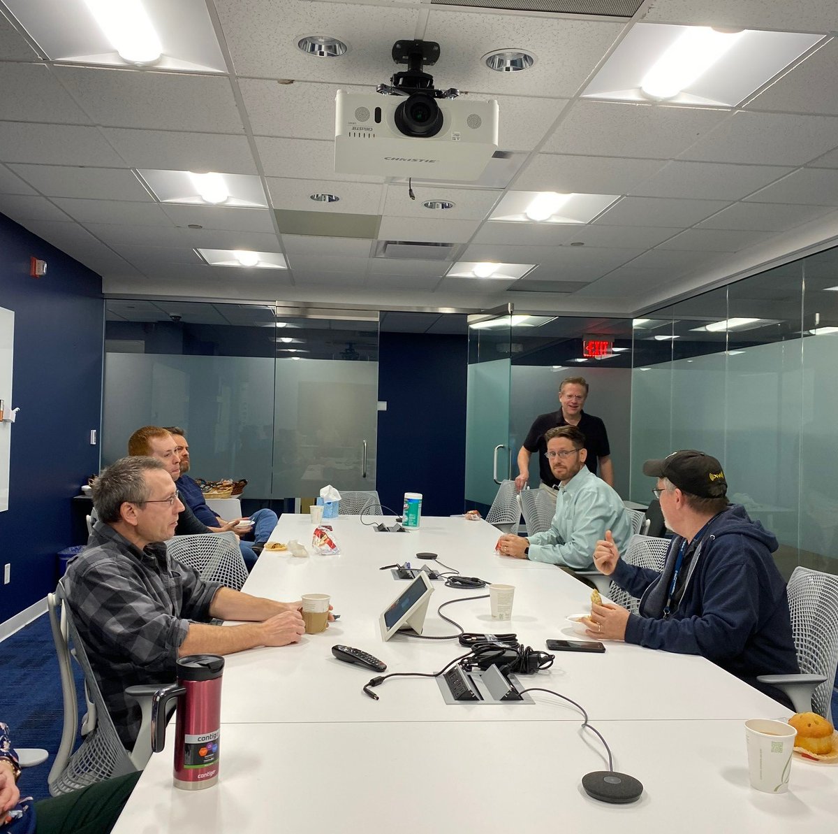 siriusxmlife's tweet photo. Reunited, and it feels so good! This week we held some in-person events at our offices across the country for employees to reconnect. Here are some of our team enjoying the quality face time! https://t.co/MaGBw45prE