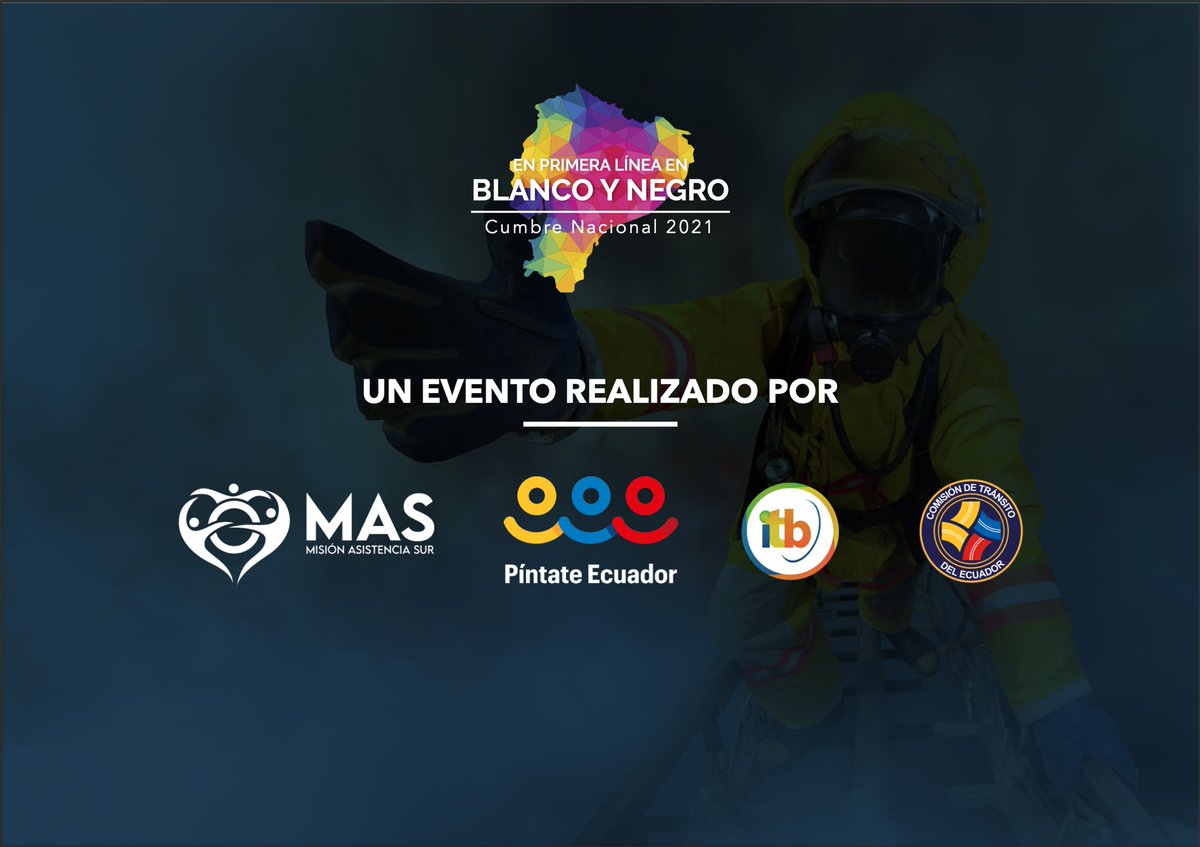 Es la 1era vez q se realiza una Cumbre a nivel nacional q reconozca la valía de cada una de las personas q salvan vidas y se tome en cuenta la parte de las emociones a los héroes sin nombre #cumbrenacionalenblancoynegro 
<a href="/CTEcuador/">Comisión de Tránsito 🇪🇨</a> <a href="/ITBolivariano/">ITB Instituto Superior Universitario Bolivariano</a> <a href="/USembassyEC/">US Embassy Ecuador</a> <a href="/Riesgos_Ec/">Riesgos Ecuador</a>
