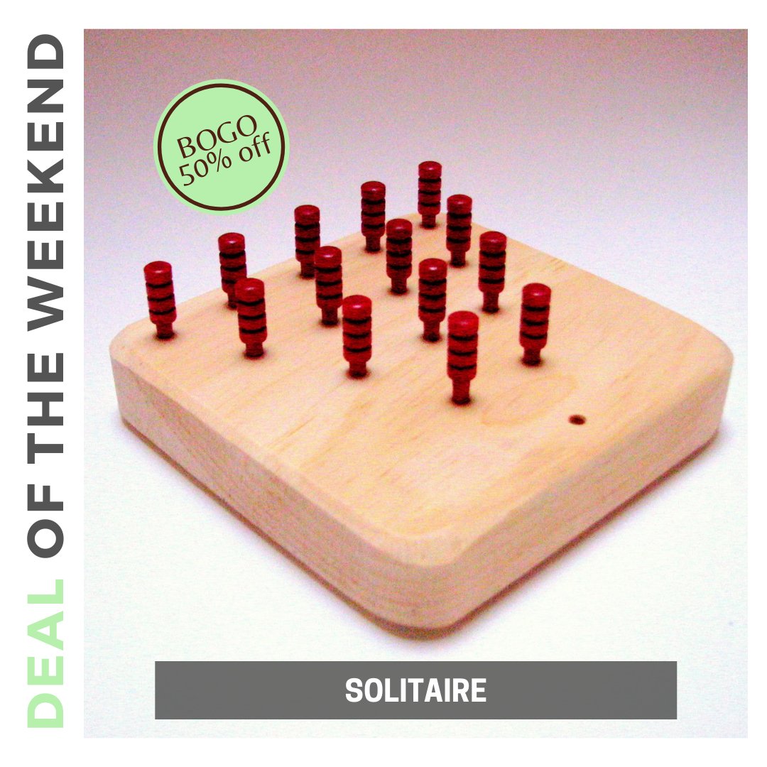 ThorpeToys's tweet photo. Our solitaire game is our #ToyoftheDay (well, really all weekend!) Buy one, get 50% off our other games. 
Did you know these very popular games are centuries old. Back to the court of Louis XIV, and it was written up in a French magazine in 1687!  https://t.co/BimkckGDXo https://t.co/uTxr7WgIEk