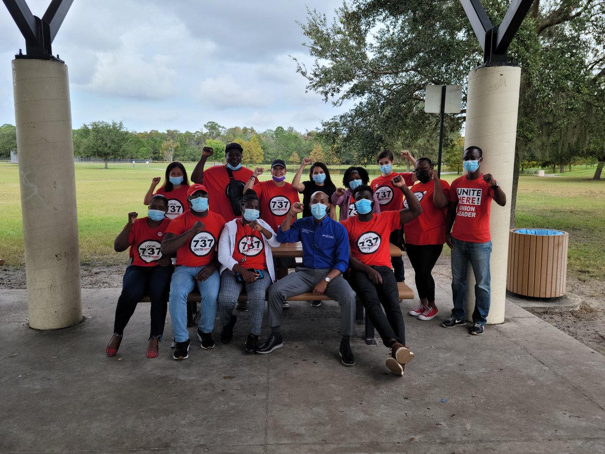 Commissioner Burns joined <a href="/unitehere/">UNITE HERE</a> Local 737 this morning to knock doors in District 6 to talk to residents about their concerns. It's always a good time when we get to engage constituents. #OrlDistrict6