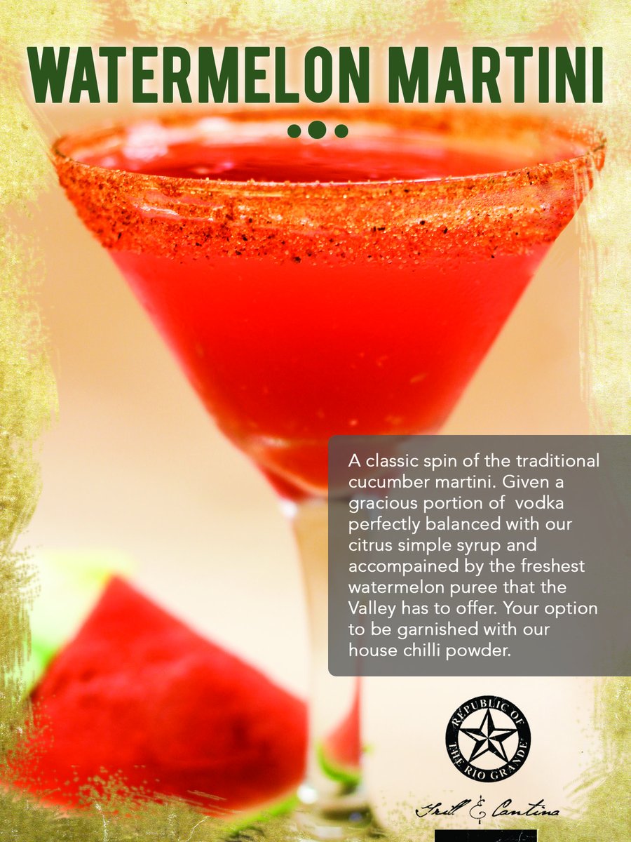 RepublicRio's tweet photo. Have you tried our Watermelon Martini yet?👀🍸
#rgv #rgveats #republicoftheriogrande #956 #mcallen https://t.co/HNcIZAW50Y