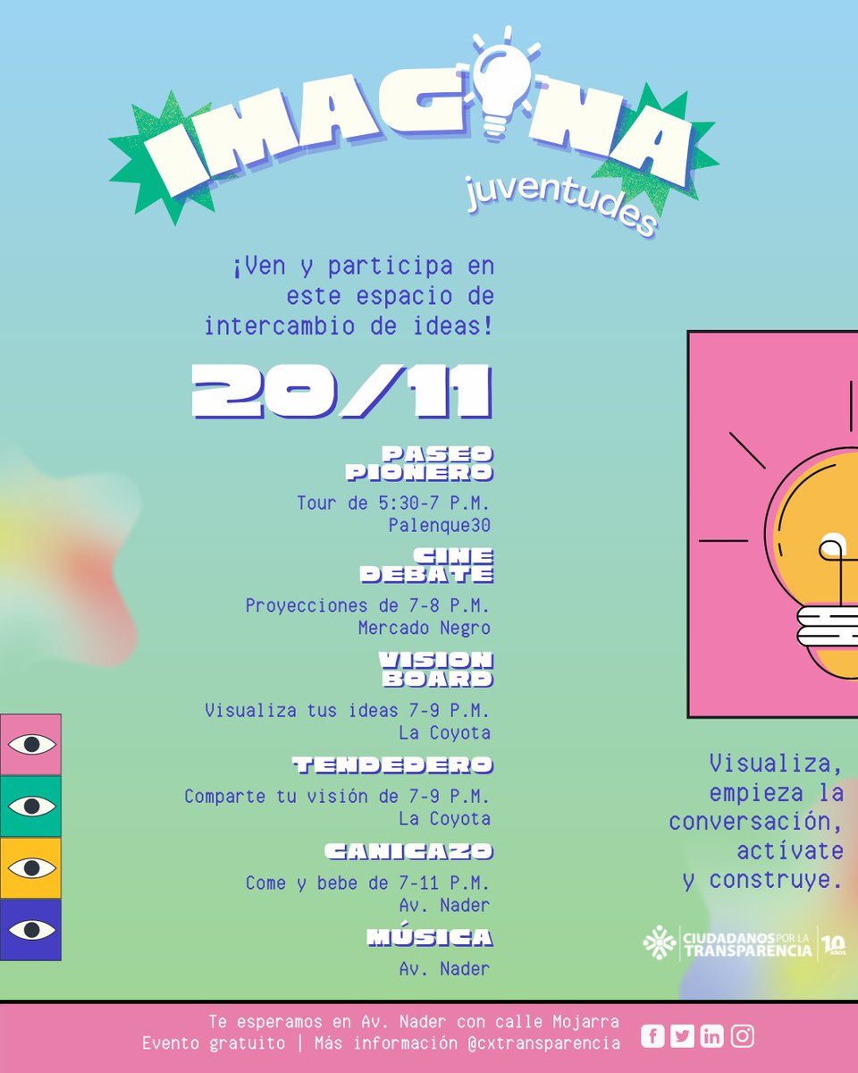 CxTransparencia's tweet photo. ¡Es oficial! 🙌 Nos vemos este 19 y 20 para imaginar la mejor versión de #QuintanaRoo.
Invitamos a las y los jóvenes Quintanarroenses a participar en este espacio de intercambio de ideas y co-creación.
¡Cupo limitado! Inscripción e info aquí 👉 https://t.co/nW3ZMdni4I https://t.co/Pi5ItnaeHo