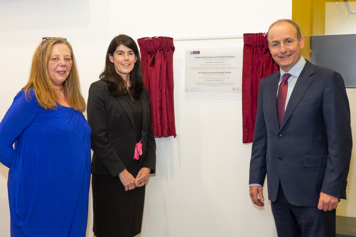 Some beautiful tributes and words of thanks <a href="/lambeinstitute/">Lambe Institute | University of Galway</a> #NUIGalway as <a href="/MichealMartinTD/">Micheál Martin</a> dedicated a facility to the late Dr Anna O’Coinne, former president of <a href="/BCResearchIre/">National Breast Cancer Research Institute</a> 

Special thanks from #NUIGakway community to the O’Coinne family, in particular Gillian and Susan