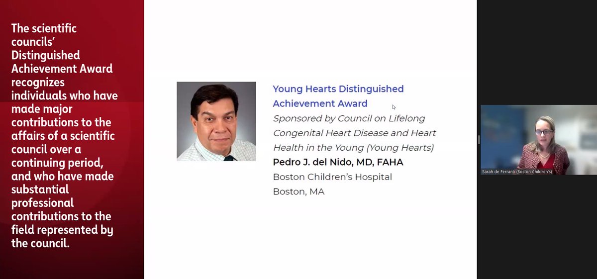DWerho's tweet photo. Congratulations to the #AHA21 #YoungHearts award winners! Dr. Pedro del Nido received the Distinguished Achievement Award and Dr. Charles Berul received the Meritorious Achievement Award. @AHAMeetings @BCH_HeartCenter @ChildrensNatl https://t.co/DU5XfOOoz1