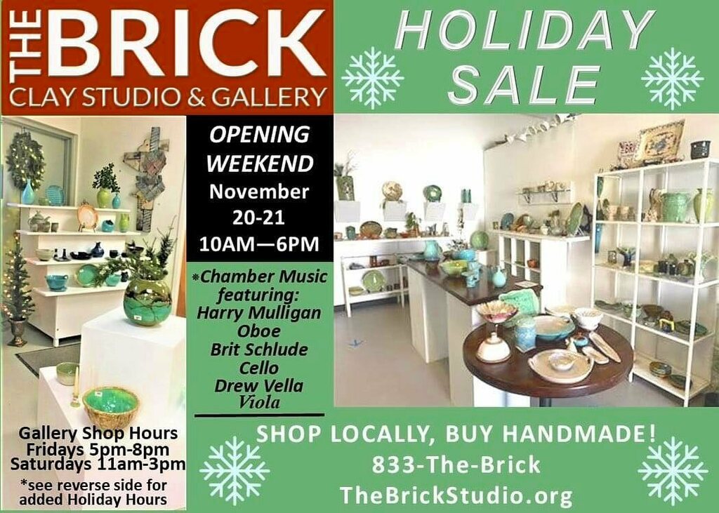 thebrickstudio_'s tweet photo. Come join us for refreshments, live music, and raffles at our Holiday Sale’s opening weekend!! Our celebration starts Saturday November 20-21 and our gallery will be open each weekend until December 23rd!! Check our website in bio for details!
•
•
•
… https://t.co/QW5P9JCFN6 https://t.co/l322IaKaeA