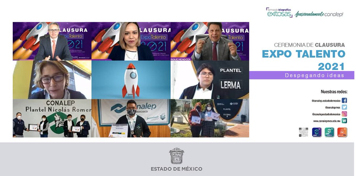 Conalep_Edomex's tweet photo. El Mtro. @Enrique_MenV clausuró la #ExpoTalento2021 premiando a las y los ganadores. Magno evento que contó con la visita de más de 50,000 internautas en las distintas secciones de la plataforma virtual, #DespegandoIdeas
@CONALEP_Mex @IM_Emprendedor
#ApasionadamenteCONALEP https://t.co/PNTFNbyOeO