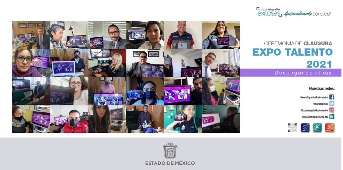 Conalep_Edomex's tweet photo. El Mtro. @Enrique_MenV clausuró la #ExpoTalento2021 premiando a las y los ganadores. Magno evento que contó con la visita de más de 50,000 internautas en las distintas secciones de la plataforma virtual, #DespegandoIdeas
@CONALEP_Mex @IM_Emprendedor
#ApasionadamenteCONALEP https://t.co/PNTFNbyOeO