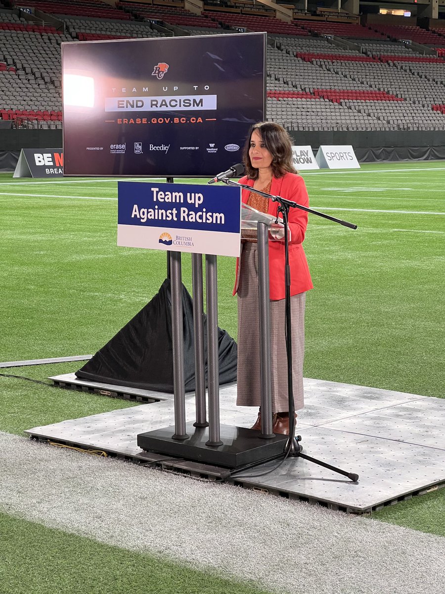 RachnaSinghNDP's tweet photo. We are cheering on students, staff, the BC Lions and all partners who are ready and willing to stand up against racism in our schools and in our neighbourhoods #ANTIRACISTBC https://t.co/3ecF7ztfGP