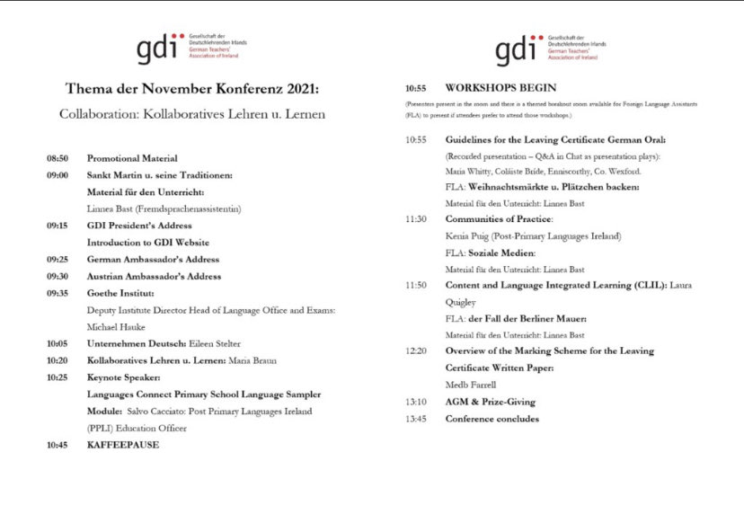 Lots of Conferences taking place tomorrow SEN Conference ⁦<a href="/WexfordEdCentre/">Wexford Education Support Centre</a>⁩ ⁦<a href="/CentreTeachers/">Waterford Education Support Centre</a>⁩ ⁦<a href="/eckilkenny/">Kilkenny Education Support Centre</a>⁩  ⁦⁦
GDI Conference ⁦<a href="/germanteachers/">gdi</a>⁩  ⁦<a href="/INOTEnews/">INOTE</a>⁩ Conference. Good luck everyone! #SEN2021