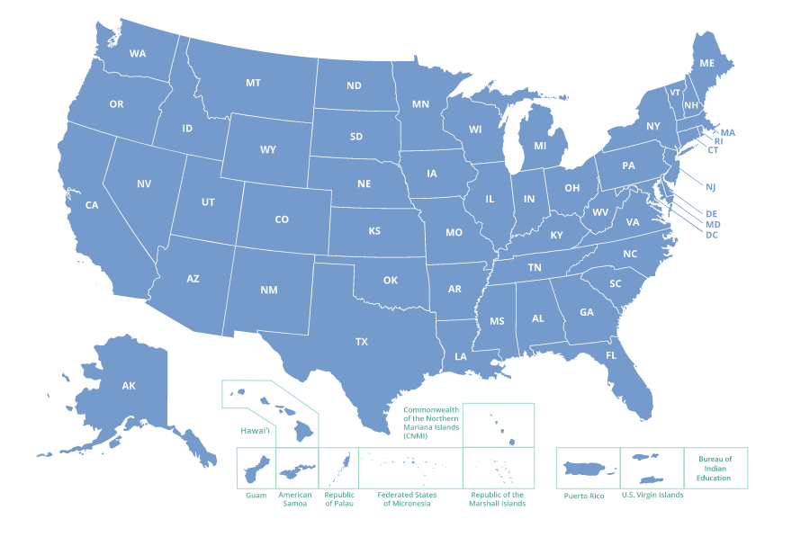 TheNCSI's tweet photo. Did you know that each state or territory has an NCSI TA Facilitator assigned to it? Our TA facilitators act as a primary contact for support from @TheNCSI. Click on our interactive map to learn more, including each state's SIMR. We welcome your questions! https://t.co/E0rNwphwvt https://t.co/mkfpBpSopY
