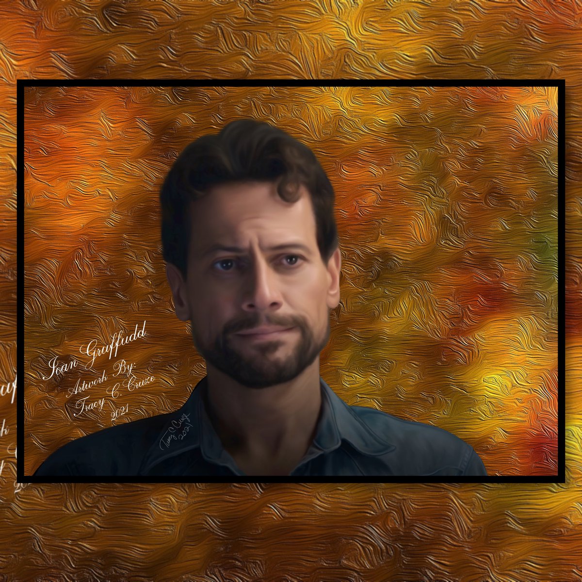 Only1Tracy's tweet photo. My latest #digital #painting of @ioangruffudd as Daniel Harrow. Painting is much less of an eye strain now because I finally have the reader’s that cut down the glare from my iPad. 🙂 #paintings #digitalart #artwork #harrowonhulu #danielharrow #ioangruffudd  #digitaldrawing https://t.co/SIiACjXJx0