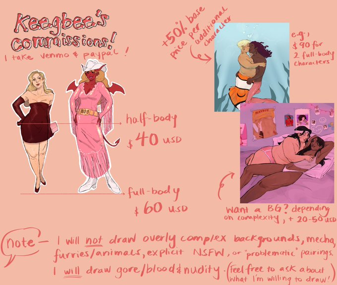 commissions are OPEN! I have 3 slots still available and will update this thread accordingly as slots r taken :) DM for inquiries/questions! RTs are appreciated :D 