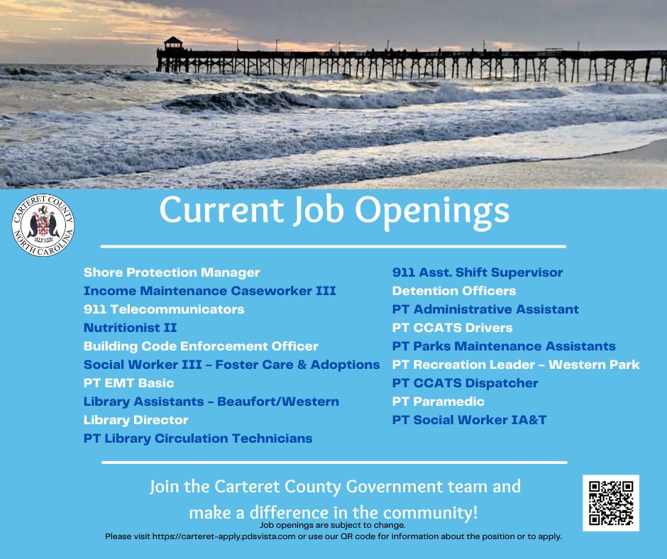 Carteret County Gov on Twitter "Fulltime and parttime opportunities