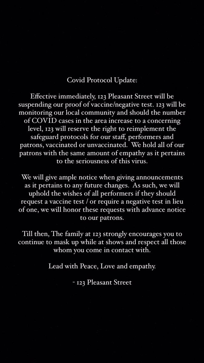 Important update regarding our COVID-19 policy.