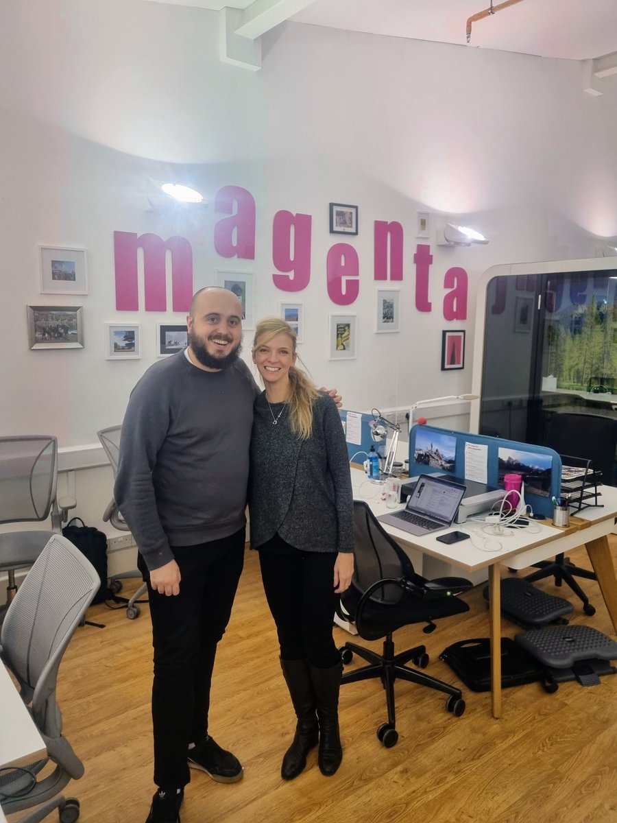 .<a href="/MagentaComms/">Magenta Associates</a> North America director <a href="/simoniatroupr/">Simon Iatrou</a> got so excited that I'm back from maternity leave that he flew all the way to the UK for a reunion at the M Towers. #feelthelove 

I'm delighted to be back and I couldn't be prouder of the team for a cracking 6 months.