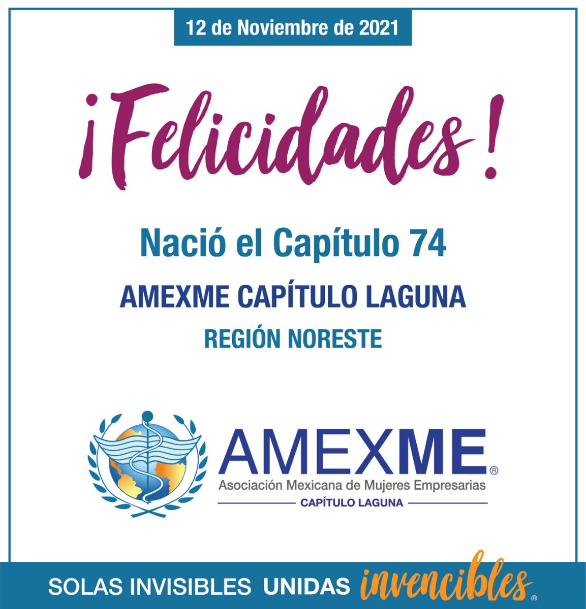 amexme's tweet photo. ¡AMEXME ESTA DE FIESTA! 
Con el Nacimiento del Capítulo Laguna, ahora somos 74 capítulos de mujeres líderes
¡MUCHAS FELICIDADES !

#SoyYSomosAMEXME #AMEXME #AmexmeConectada #mujeres #empresarias https://t.co/bSpehT4uLn