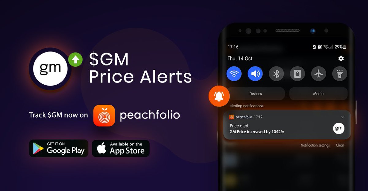 AmortalCrypto's tweet photo. @mattmedved Make sure you track it on @peachfolio their price alerts will see you right #GM https://t.co/FCm667f4Fm