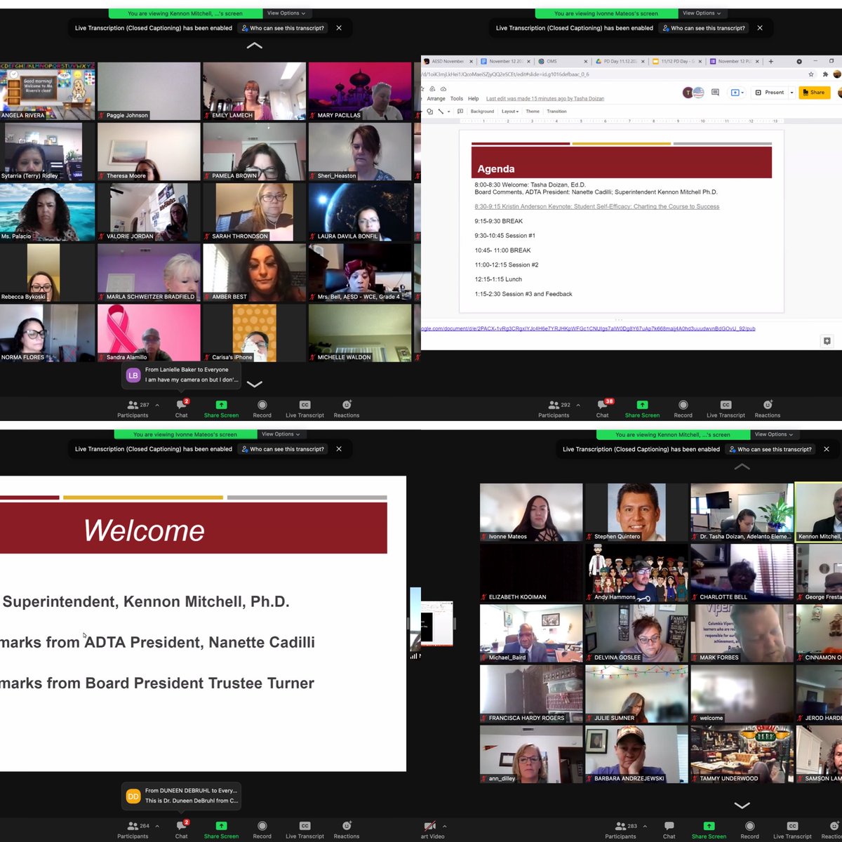 Just want to give a shout out to our staff! No students today but there is learning. It's Professional Development Day. A nice welcome from the Board and  Dr. Mitchell. Keynote is <a href="/brillpro/">The Brilliance Project</a>: founder and CEO of The Brilliance Project. Have a great day! #aesdpride
