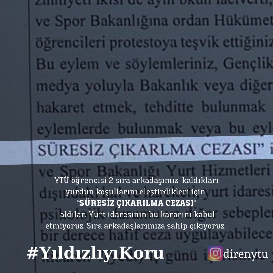 Sıra arkadaşlarımız için #YıldızlıyıKoru sloganında birleşiyoruz.