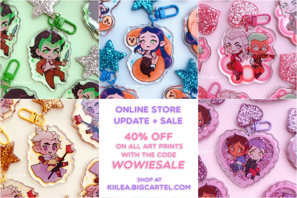 KIILEA online store update + sale!
✨ https://t.co/gUBx5xnCIg ✨
💜 early black friday - 40% off on all art prints with the code WOWIESALE 💜
new #theOwlHouse merch, restock of the #thanzag standee along with Loki and Scarlet Witch!
retweets appreciated, thank you! 🥰💕
