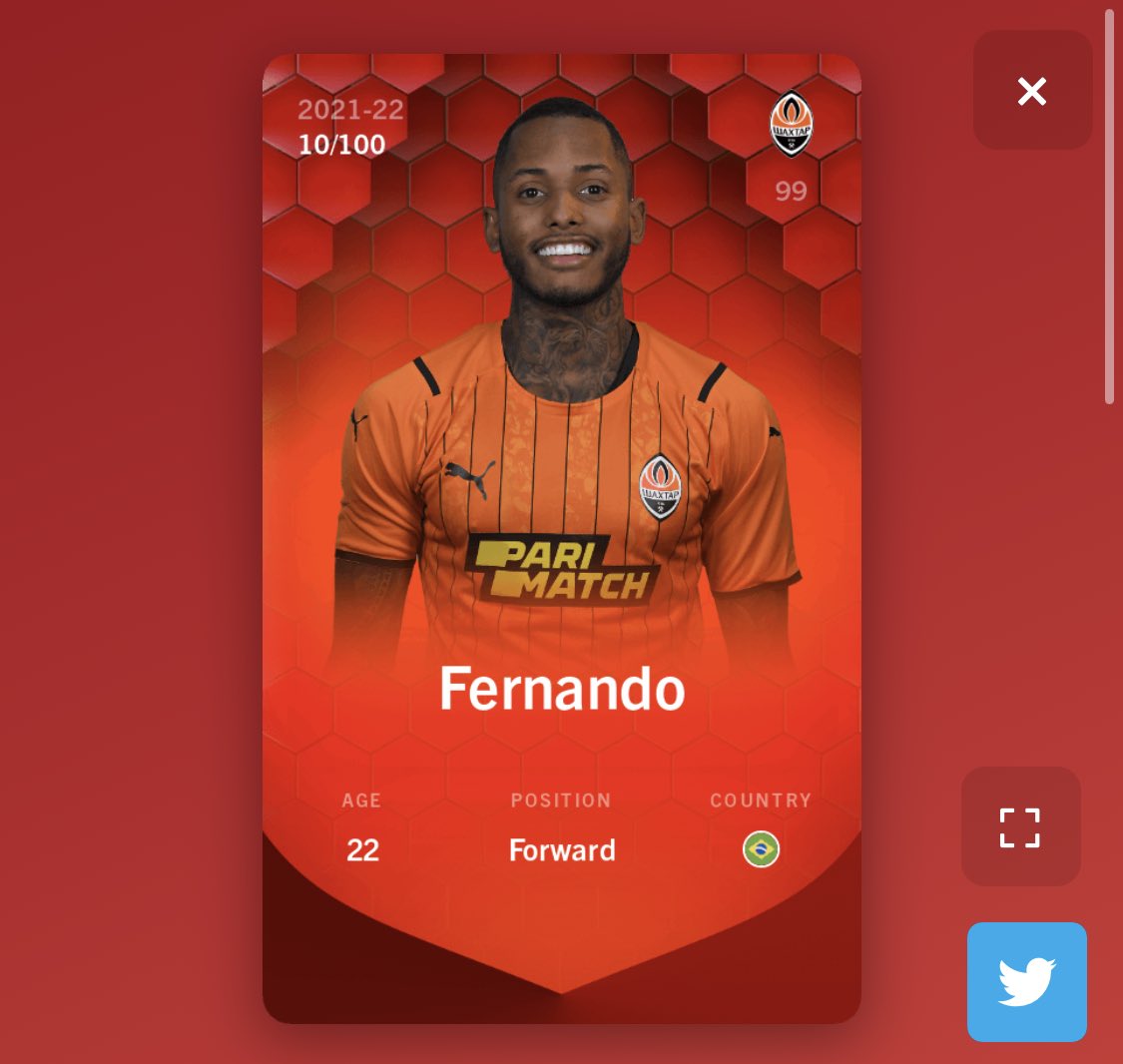 DTradeuse's tweet photo. Still so surprised to have been able to get #fernando for 0.014 ETH in Aug. 21! Ok ⁦Ukraine #league is not yet available for SO5 but still available for #championsleague and his last game against ⁦@realmadriden⁩ was evidence of his potential! #sorare #crack #foot #nft https://t.co/aU4XhU4jpy
