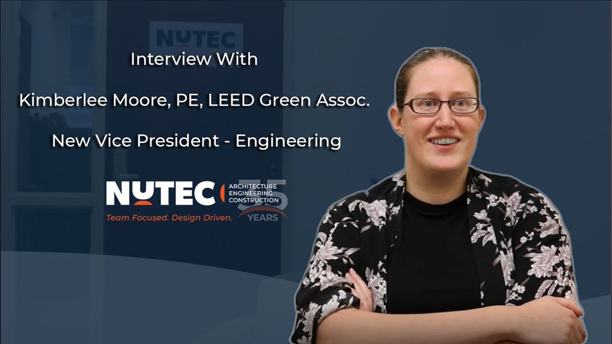 teamNUTEC's tweet photo. We sat down with Kim to ask about her involvement with education, what engineering means to her, and what excites her about becoming Vice President of NUTEC. Watch the video here and see what she had to say!: https://t.co/2kGVr12uan

#AEC #STEM #Engineering https://t.co/swDGssG3Ue