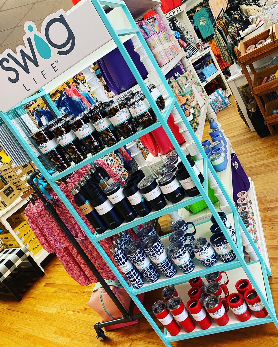 Shop_Julies's tweet photo. We are IN LOVE with our new Swig display! This display offers our customers an easier shopping experience with our Swig line! Stop in and shop Julie’s &amp; Co. today! 

#shopjulies #shoplocal #shopsmall #boutique #specialtygifts #Swig #tumblers #straws #stopin #shopping #almaga https://t.co/AgJ6ZUDmPu