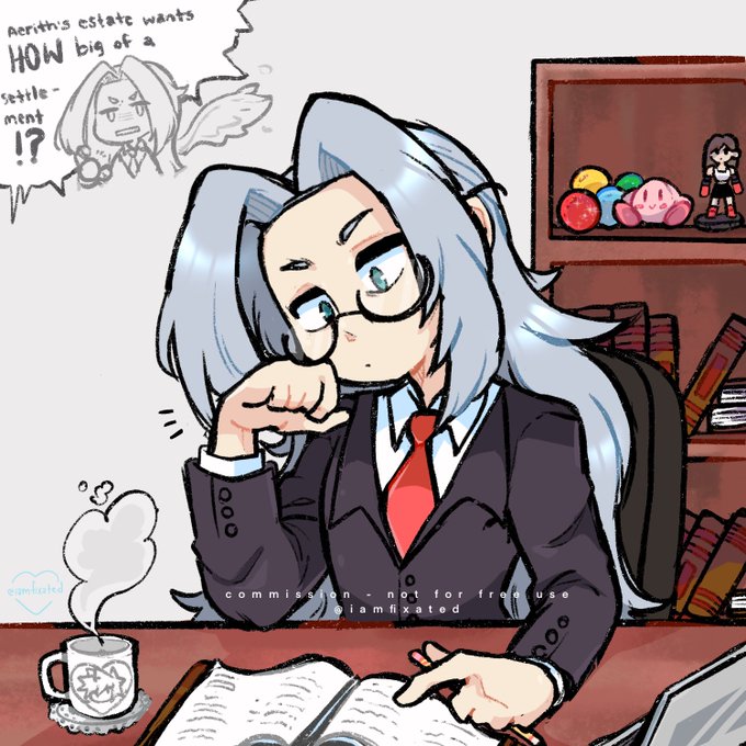 gift commission for @Underwatervent from @RossHChapman !!
i'd like everyone to appreciate the amazing ref he provided for lawyer sephiroth 😤👌 