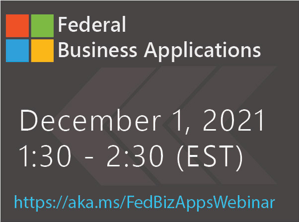 jwillisrose's tweet photo. Join me and the @Microsoft Federal Business Applications team on Dec 1st at 1:30 PM EST (1830 UTC), for a FREE webinar.  Watch cool demos and ask us anything!  For full agenda and to register 👉https://t.co/UuH2UK9AHu

#PowerPlatform #PowerApps #Federal #Government #PowerAddicts https://t.co/sHD0Izkwvd