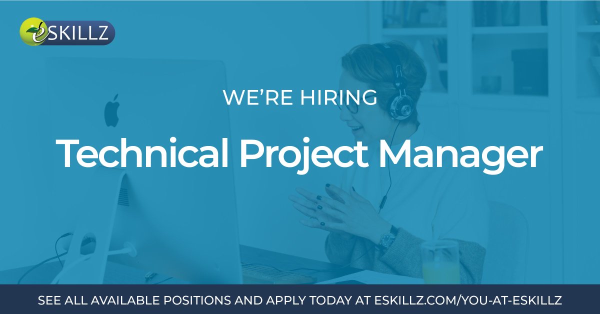 We are currently seeking candidates to fill a Technical Project Manager position. In this role, you will manage a wide range of technical projects, from standardizing integrations to full custom software applications. APPLY TODAY for this virtual position! eskillz.com/you-at-eskillz…