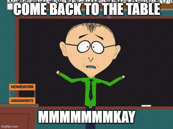 IsabelleKirouac's tweet photo. This is pretty simple. Come back to the table, make a fair deal and classes resume. Mmmmmmmkay?
#umfa2021 #uofmstrikememes #comebacktothetable
@umanitoba @UMFA_FAUM https://t.co/hbNrEecPD4