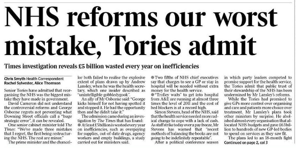 AndrewMeyerson's tweet photo. 🚨The last time the Tories tried to "reform" the NHS, this was the headline just 2 years later.🚨

💙 Please share and help #ScrapNHSBill 💙 https://t.co/3bGtEMnVMj
