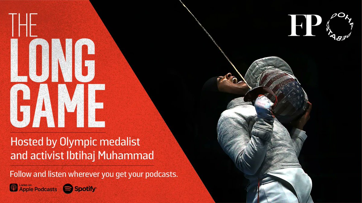 Olympic medalist and global change maker @IbtihajMuhammad hosts The Long Game, a new show from @ForeignPolicy and @DohaDebates. Hear stories of athletes around the world fighting against racism, sexism, and discrimination. Premiering Nov 16th. buff.ly/3o8ahLN