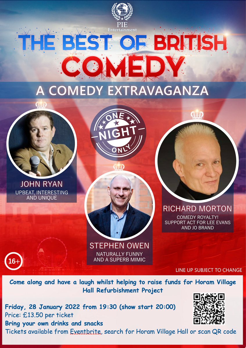 HoramHall's tweet photo. Come and join us at Horam Village Hall for a night of Comedy https://t.co/QZMWzvGJ5O