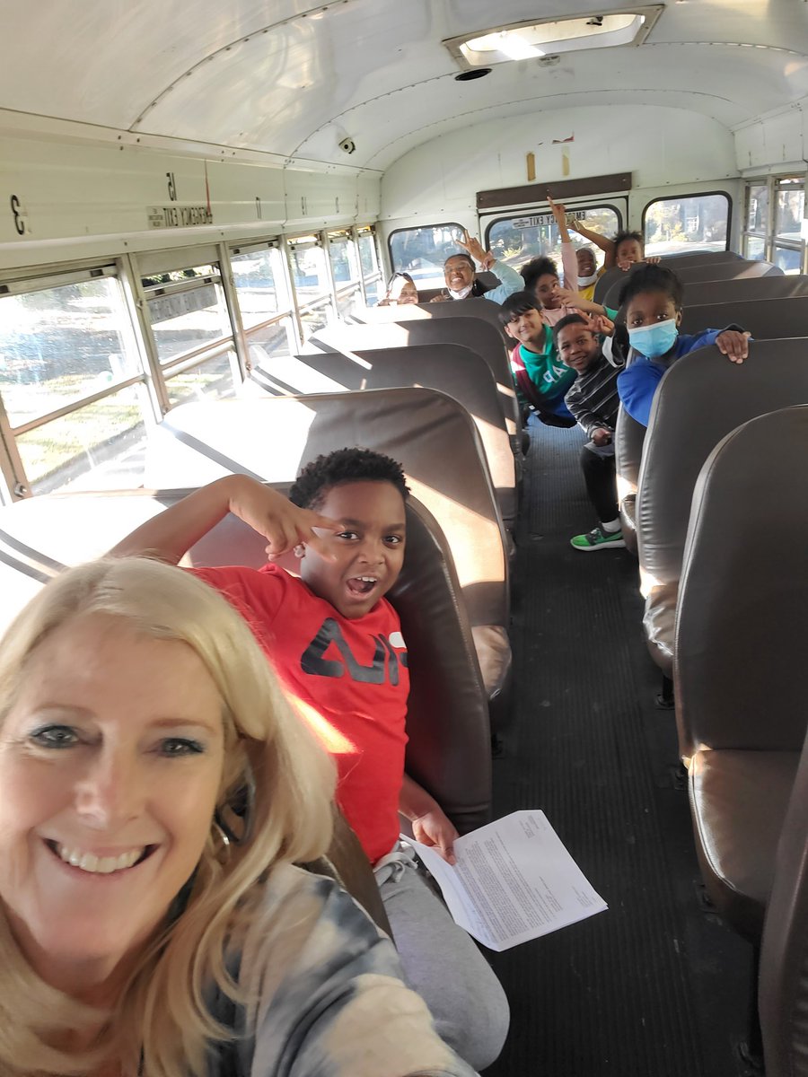 FLE_HCS's tweet photo. Riding a bus on a Friday afternoon with my #FlippenFabulous students.  #buildingrelationships #learningalot @HenryCountyBOE https://t.co/5ietAKzugZ