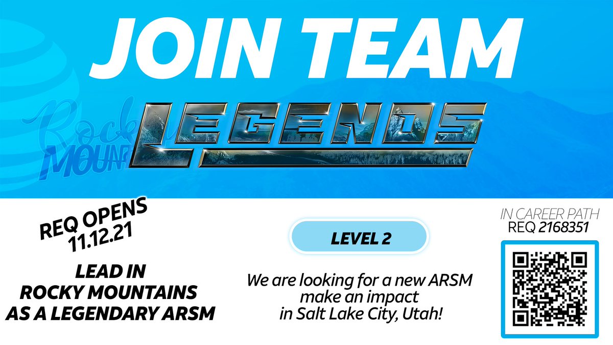 Are you a proactive employee that strives to be legendary at everything you do? 

We are looking for our next ARSM to support our employees in Salt Lake City Utah!

We need your diverse expertise to help us move forward into 2022! 

<a href="/Mikelangston17/">Michael</a> @gowestregion  #lifeatatt