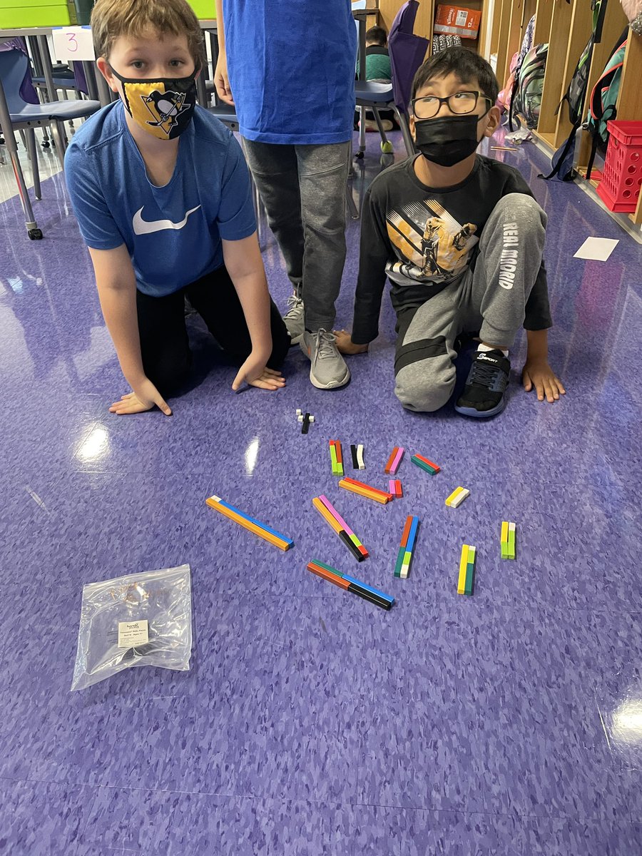 Playing with cuisenaire rods to make equivalent fractions. #mathisfun #FleetFalcons <a href="/MsFlynn10/">Ms. Flynn</a>